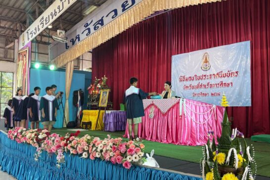 “200 วัน มหัศจรรย์ม่วง-ขาว” ร.ร.บ้านม่วง จัดตลาดนัดวิชาการ–ทักษะอาชีพ โชว์ศักยภาพผู้เรียน ผลสัมฤทธิ์เหนือระดับประเทศ