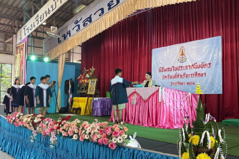 “200 วัน มหัศจรรย์ม่วง-ขาว” ร.ร.บ้านม่วง จัดตลาดนัดวิชาการ–ทักษะอาชีพ โชว์ศักยภาพผู้เรียน ผลสัมฤทธิ์เหนือระดับประเทศ