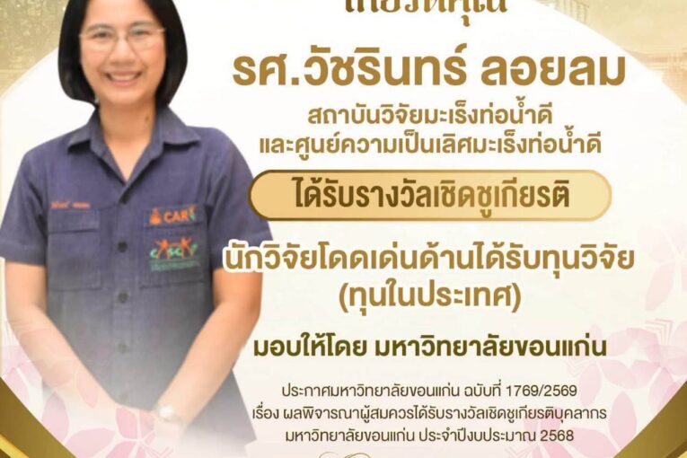 นักวิจัยโดดเด่นด้านได้รับทุนวิจัย (ทุนในประเทศ)